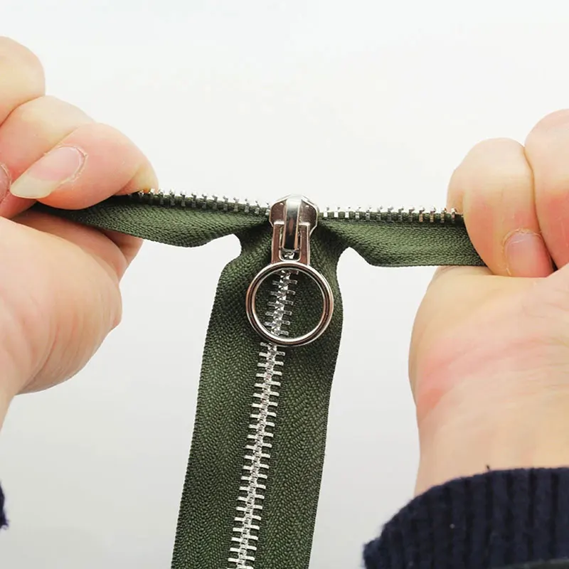 5# 70/90cm Metal Long Zipper Double Slider Two-Way Zip for Jackets Zipper Repair Kit Ring Buckle Replacement Sewing Material
