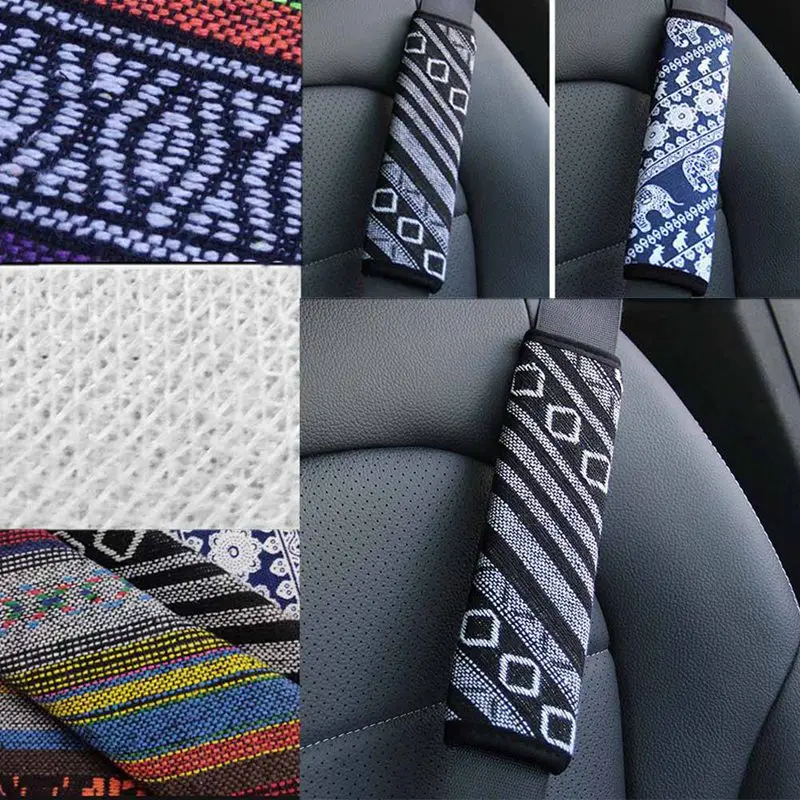 Ethnic Car Seat Belt Shoulders Pads Covers Cushion Warm Short Plush Safety Shoulder Protection Auto Interior Accessories Car Accessories Seat Belt Covers Seat Belt Protection Seat Belt Protector Car Seat Belt Accessory Safety Belt Shoulder Guard