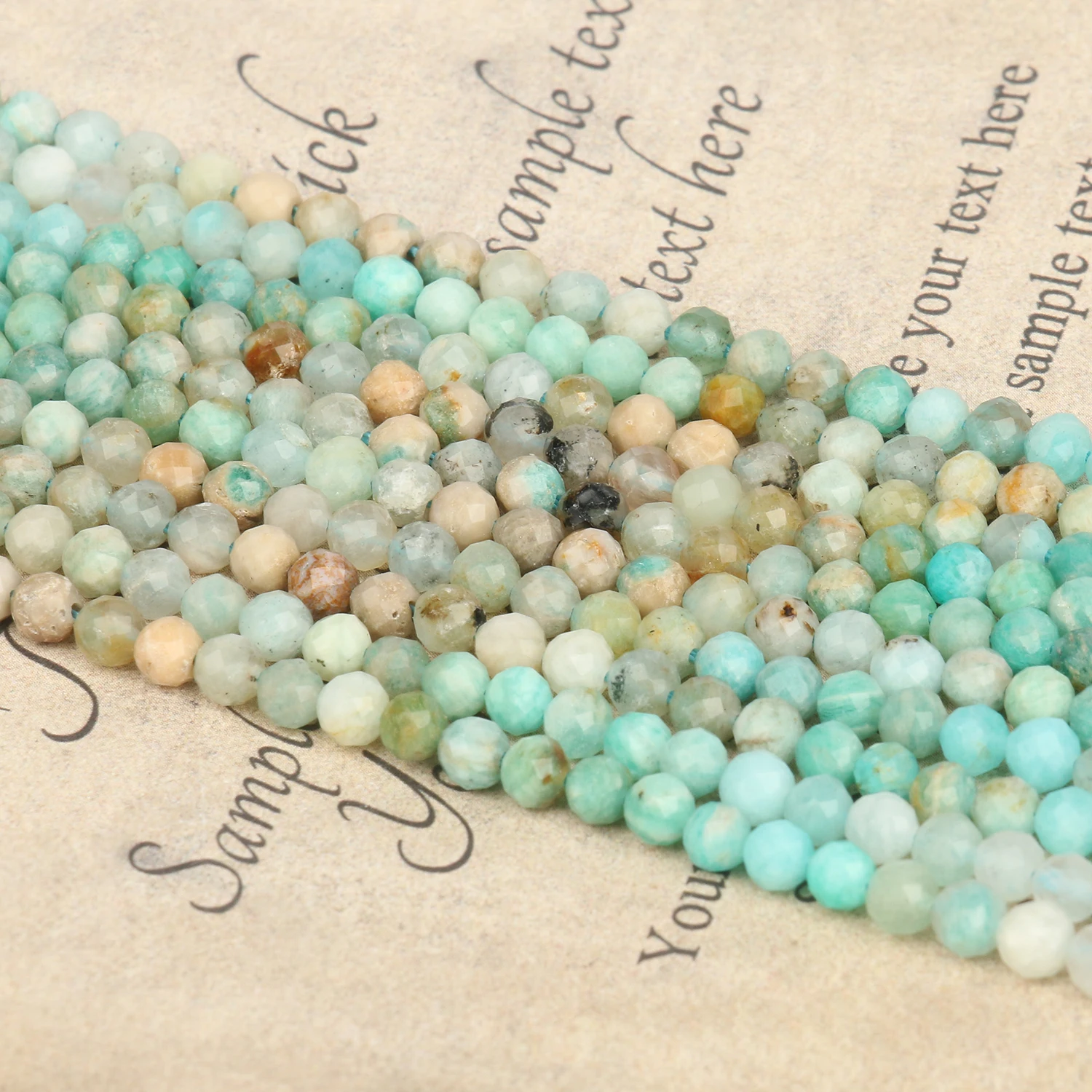 180 Perline Di Amazzonite Naturale - 8mm Foro 1mm - Per Collane, Bracciali, Gioielli Fai Da Te - Foto 3