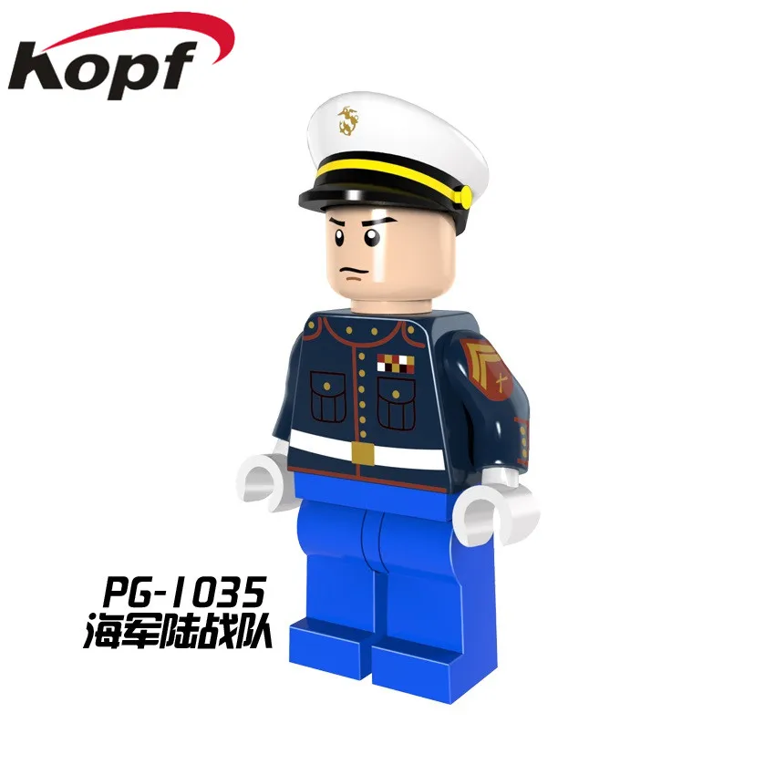 PG1035 20Pcs No Box 20 шт. строительные блоки Супер Герои военные специальные пошлины блок морской корпус фигурки полицейских для Детские куклы игрушки PG1035 - Цвет: PG1035 20Pcs No Box