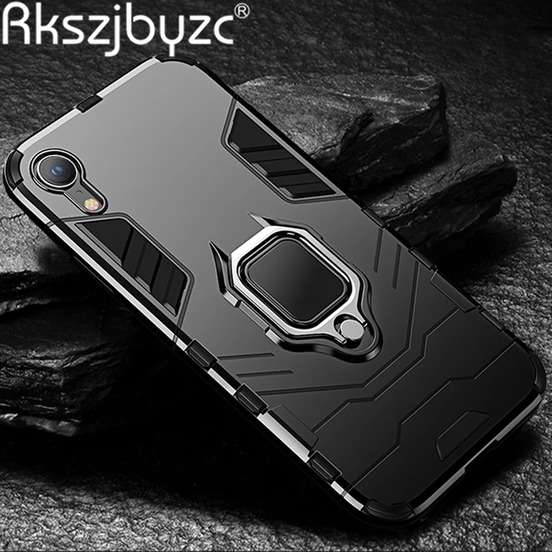 Противоударный защитный чехол для iPhone XR X Xs Max автомобильный телефона с кольцом 5 5C