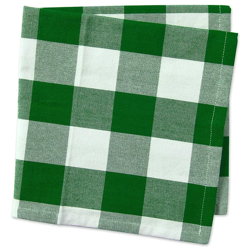 Хлопковое большое базовое полотенце для повседневного размещения, украшение дома, семейный ужин, барбекю и праздничный зеленый и белый