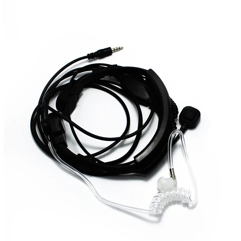 Flexible Throat Mic jack 3 5mm Microphone Covert Acoustic Tube Earpiece Headset for Iphone android moblie phone