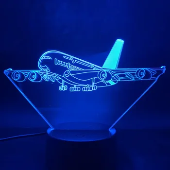 

3D Lamp plane airbus A380 best model present for children bright base 2017 hot selling battery operated led night light lamp