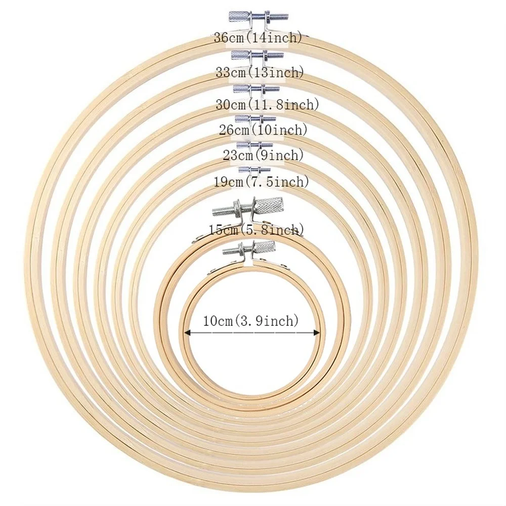 8 Pieces Embroidery Hoop Set Bamboo Circle Cross Stitch Ring 3.9 inch to 14 for and | Дом и сад