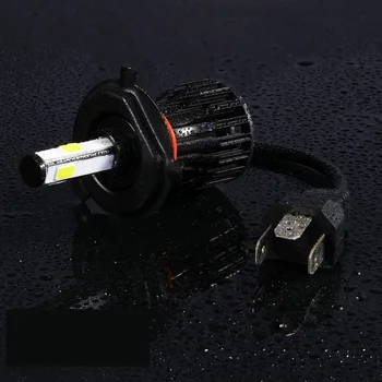 

1 Pair Car 4-Sided Mini LED Headlights H4/HB2/9003 Lamp Bulbs 6500K Waterproof
