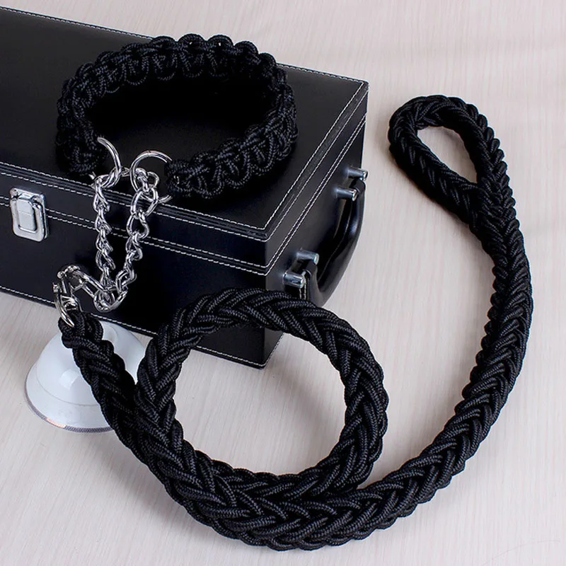 Large Dog Leash Big Dog Chain Leash Supplies Pet Collars Chest Strap Dog Collar Rope Golden Retriever Labrador Durable Leash 30 - Color: 1