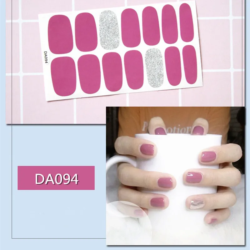 Мода полное покрытие лак для ногтей Обертывания клейкие наклейки для ногтей украшения для ногтей инструменты для маникюра экологические для беременных женщин - Цвет: DA094