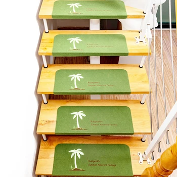 

5pcs Stair Tread Anti Slip Reusable Floor Tape Staircase Carpet Luminous Mat Protector For Kids Elders Safety Warm Self Adhesive