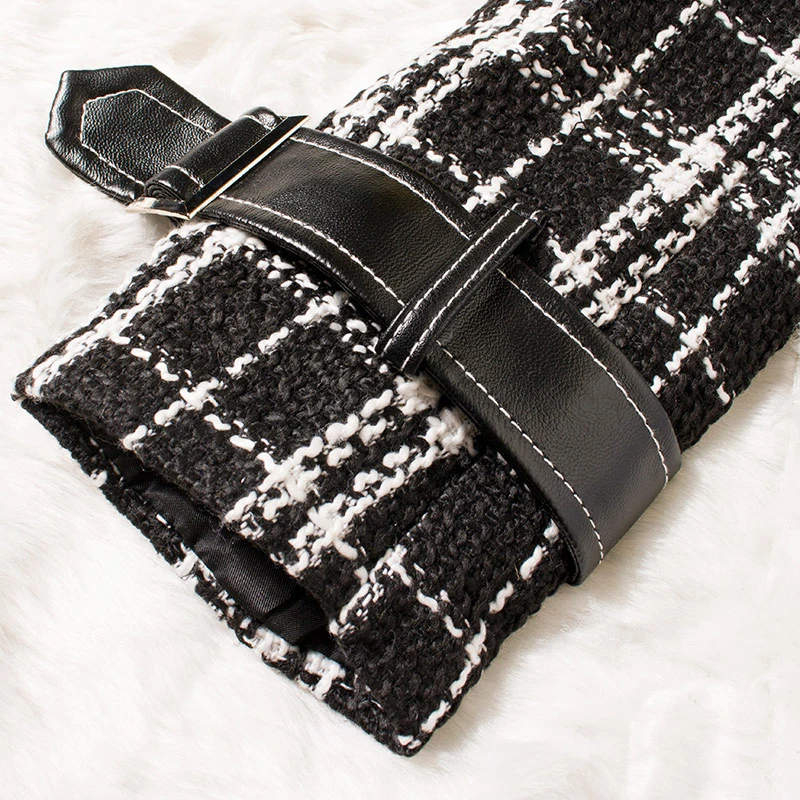 [DEAT] Свободная клетчатая куртка из искусственной кожи, короткая, хит ...