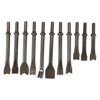 

11Pcs Air Pneumatic Hammer Bits Set Angle Flat Chisels Concrete Tile Chisel Wide Chisel Thinset Scraper Chipping Hammer