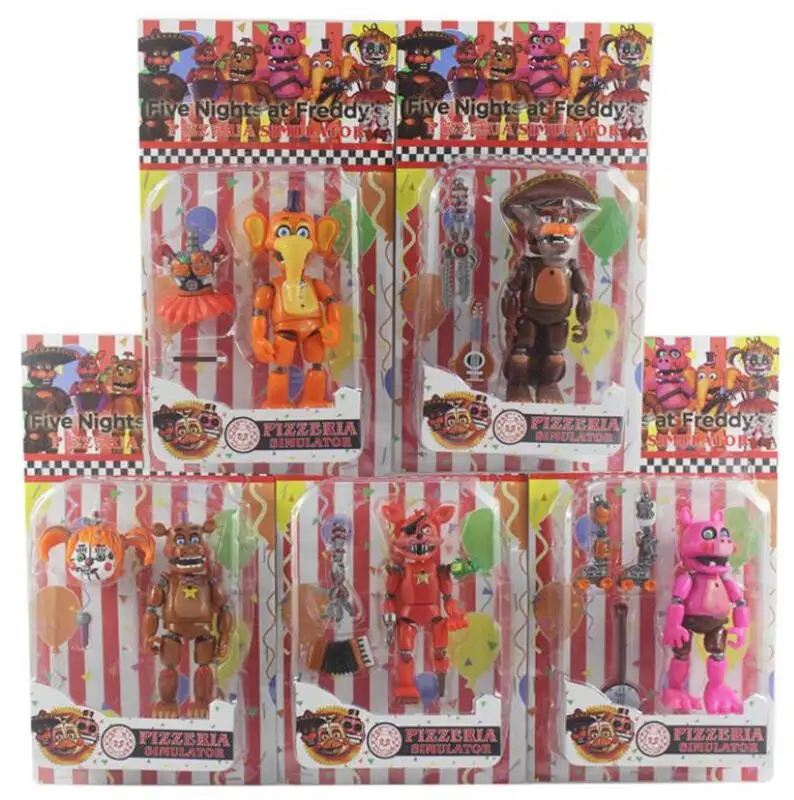 Five Nights At Freddy фигурка игрушка из фнаф Бонни Фокси Фредди Fazbear медведь куклы игрушки DIY сборка - Цвет: with box