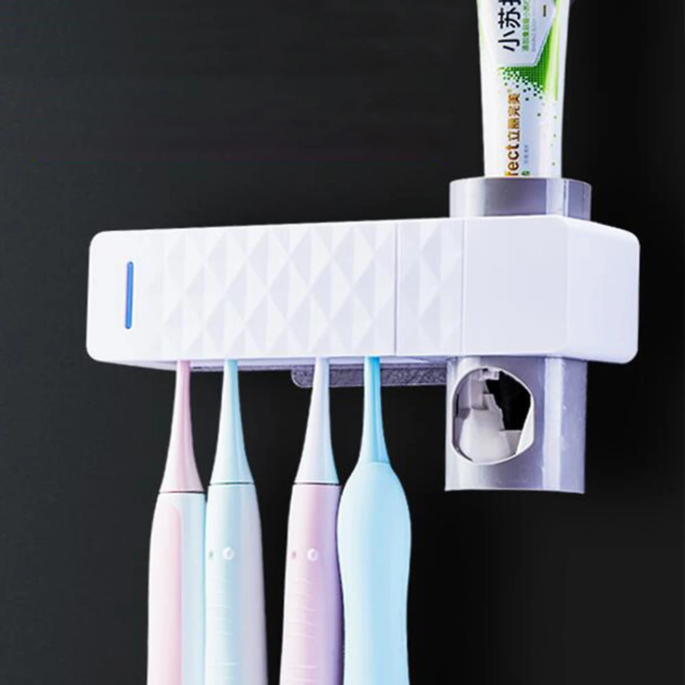 

UV Light Ultraviolet Toothbrush Sterilizer Toothbrush Holder Automatic Toothpaste Squeezers Oral Care Disinfection Tool
