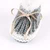 Baby Shoes Solid Knit Winter Toddler Infant Slip-On Warm Bed Shoes Autumn Hand Made Newborn Girls Boys Boot Fashion Cute Bowknot 5