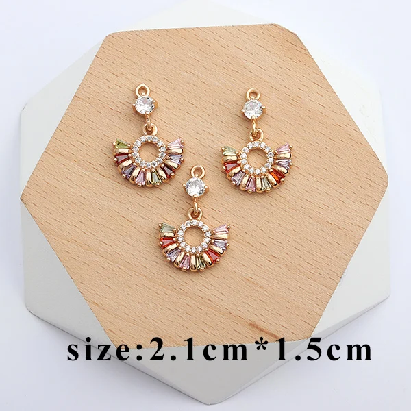 Assoonas M457, Серьги с драгоценными камнями, ювелирные аксессуары, 18k позолоченные, шарм, diy циркон кулон, изготовление ювелирных изделий, diy серьги, 6 шт./лот - Цвет: M45703