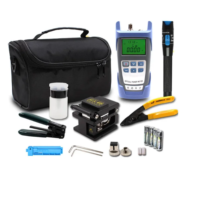 

13 pcs Fiber Optic FTTH Tool Kit FC-6S Cutter Fiber Cleaver Optical Power Meter