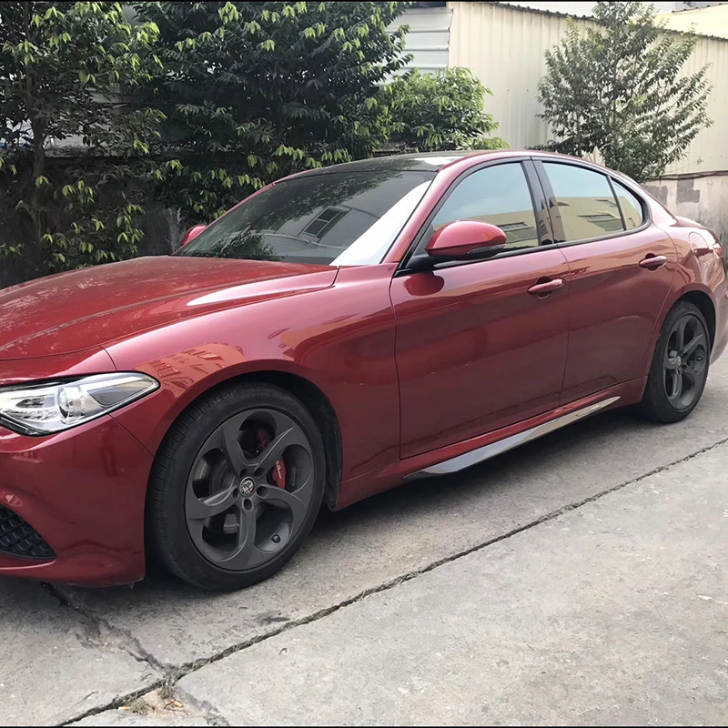 Углеродного волокна боковые юбки бампер фартуки Стикеры для Alfa Romeo Giulia Седан 4 двери