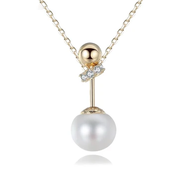 

MetJakt S925 Sterling Silver Freshwater Pearl Electroplated 18K Gold Fashion Elegant Women's Necklace