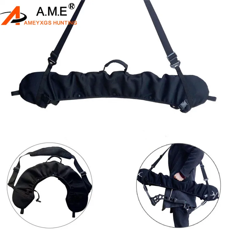 

Archery Bow Sling Carrier Black Quick-Fit Bow Carrier For Compound Bow Adjustable to Fit bows 24" to 40" Axle to axle Hunting