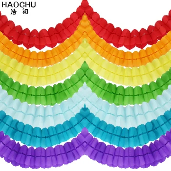 

5pcs Hawaii Flowers Tissue Paper Garland 3m Colorful Four Leaf Clover Paper Hanging Banner Birthday Baby Shower Party Decoration