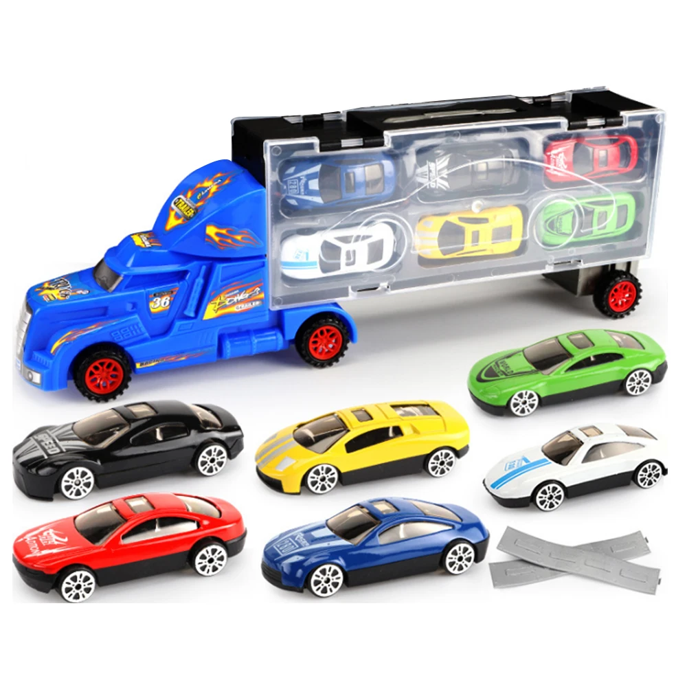 7 шт./компл. миниатюрная транспортная машинка грузовик из сплава экшн фигурка