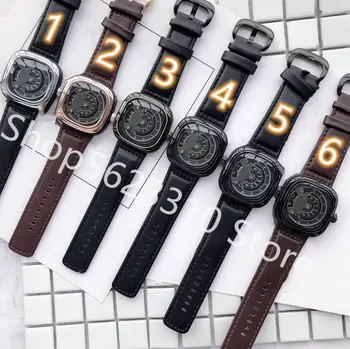 

Fashion High-Tech Aerodynamic watches Luxury Men Tourbillon Automatic Watch Square Leather Strap Mechanical Watches Male Clock
