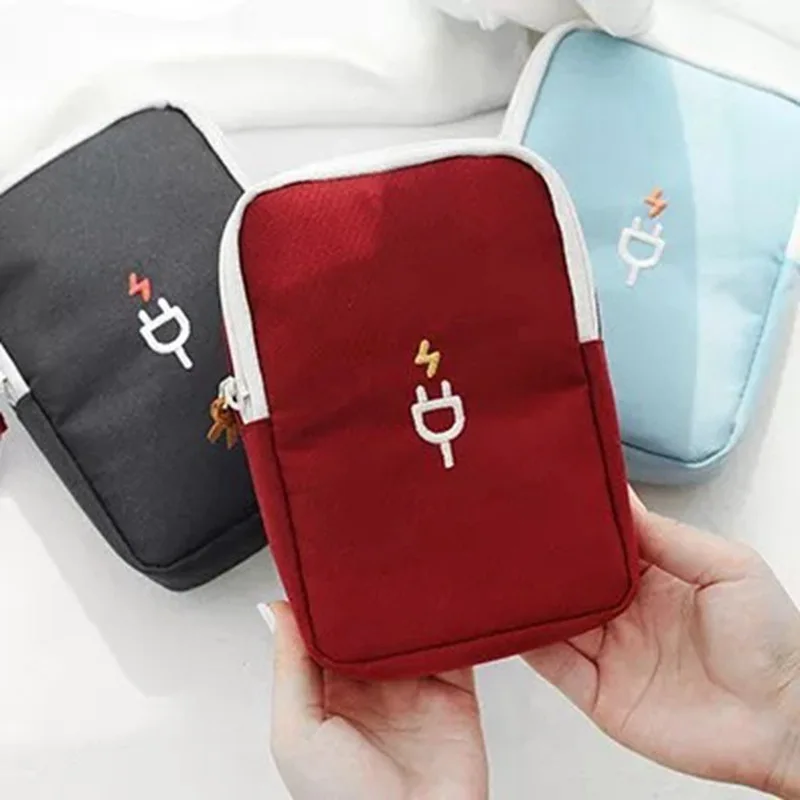

CloudsweetEarphone Case Storage Bag Organizer Polyester Data Cable Power Bank Bag Electronics Accessories Travel Kit Case Pouch