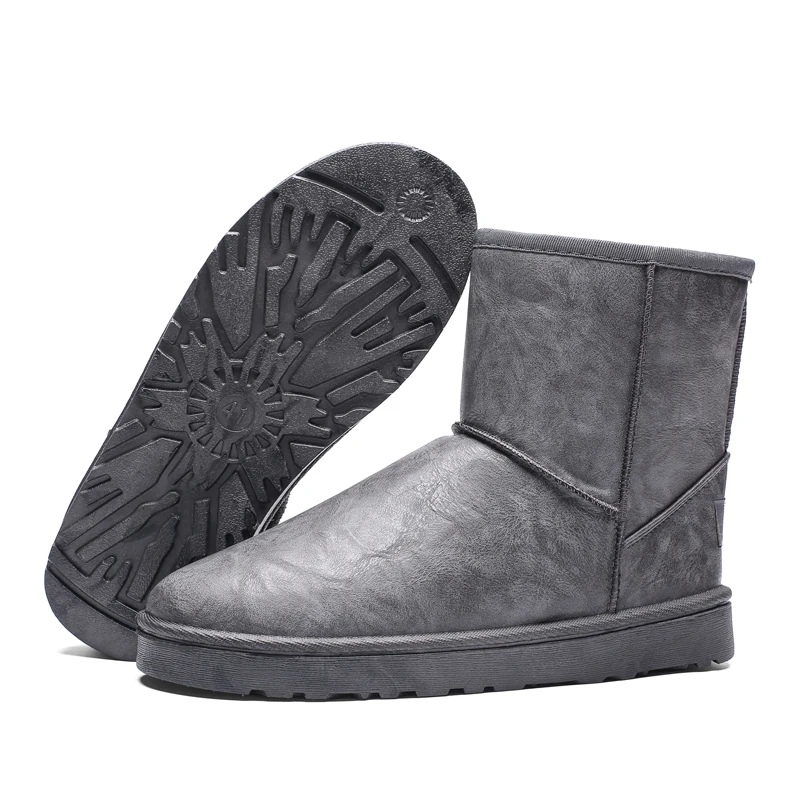 2024 Fashion Men Snow BootsAnti-Slip Boots   Waterproof Shoes Male Outdoor Ankle Warm Fur Winter Boots Men Soft Big Size