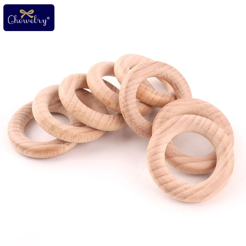 Beech Wooden 40mm 50 шт. 40 мм настроить Гравированные деревянные кольца прорезыватель из буковой древесины грызунов DIY Детские аксессуары для браслетов Прорезыватель игрушки детский продукт - Цвет: Beech Wooden 40mm