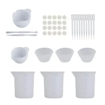 

DIY Handmade Epoxy Jewelry Pendant Making Tool Material Measuring Cup Dropper Stirrer Set Craftsman Gifts M0XF