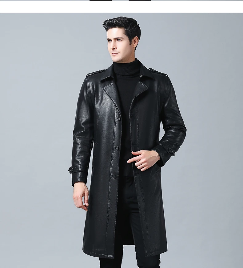 Мужские X-Long кожаные куртки плюс размер XXXL XXXXL Черная куртка из искусственной кожи мужские повседневные пальто из искусственной кожи одежда из полиуретана