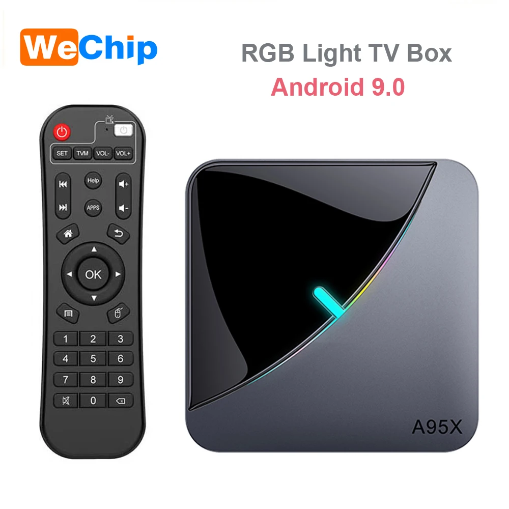  Original A95X F3 RGB Light TV Box Android 9.0 4G 64GB Amlogic S905X3 8K 60fps Wifi Plex 4G 32G Medi