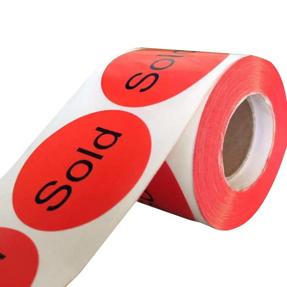 

Chalkboard Labels 500 Stickers/Labels"Sold" Red Stickers Labels Retail Sold (2 inch)