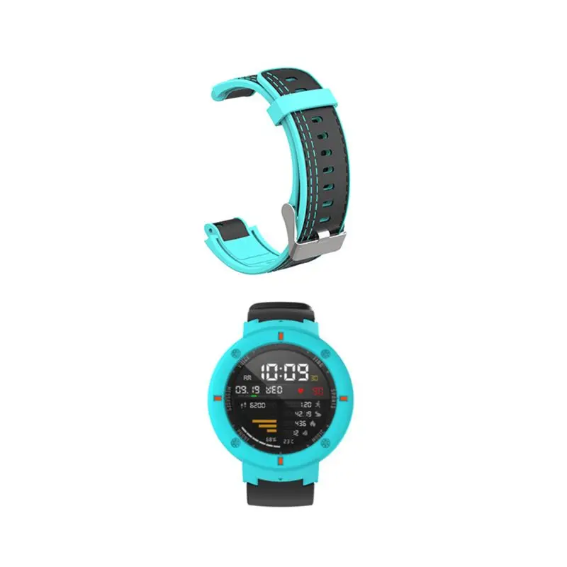 Soft Silicone Watchband Wrist Strap Bracelet Anti-Scratch Watch Case for Huami Amazfit Verge Smart Watch Accessories
