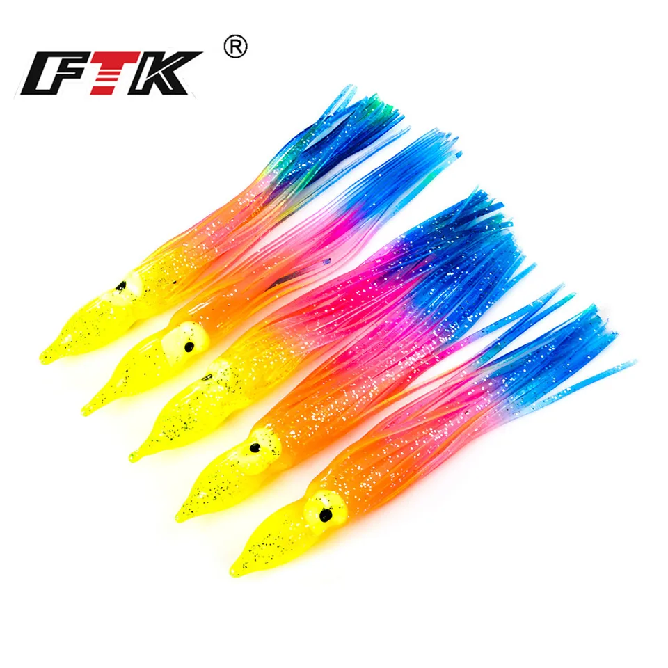MagiSel Esche luminose pesca seppie, 4 Pcs esca per la pesca di calamari polpo esca per gamberetti, Ami per calamari di gamberetti, Esca per calamari