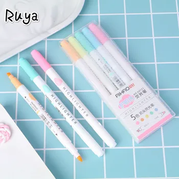 

Color Dual Fine Tip Colorful Candy Highlighters Promotional Markers Gift Stationery highlighter scribble pen stabilo mildliner