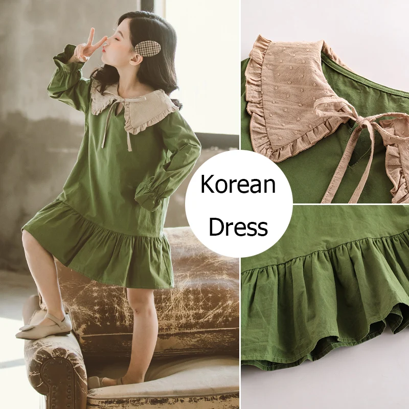 

2020 Spring Long Sleeve Princess Dress Teenage Child Girls Dresses for Kids Korean Dress Fashion Children Casual Summer Clothing