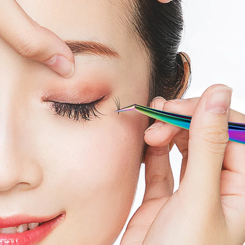 Professional Stainless Steel High Precision Makeup Eyebrow Fan Lash Extension Tweezers Tools For Eyelash Extension Soldering 6