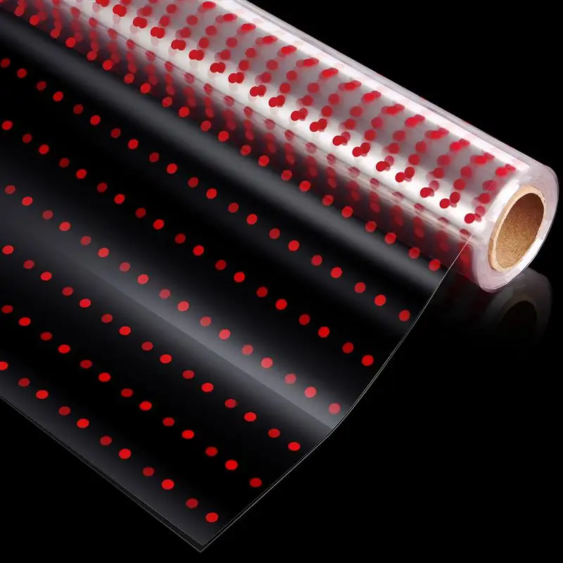Folded Cellophane Wrap 3 Mil Thickness Cellophane Wrap Roll Red Dots