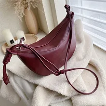 Сумка для женщин, сумка супер огонь, сумка на плечо для женщин, новинка, корейский Ретро полукруглый полукруг, Джокер, сплошной цвет, на завязках, Пельменей