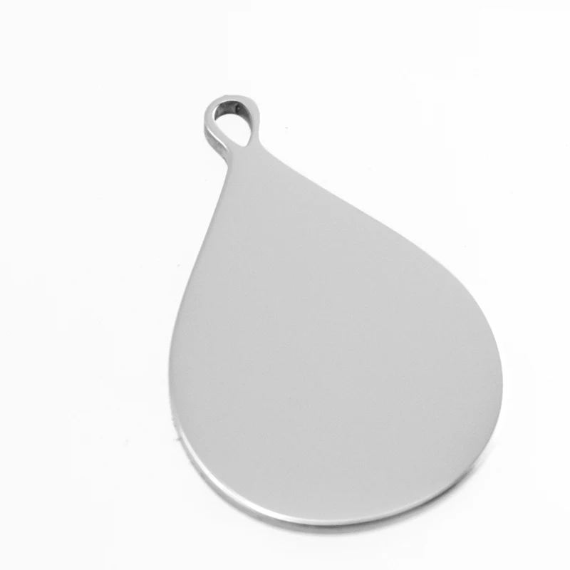 

Silver Water Drop Pendant For Women Blank Necklace Label Stainless Steel Mirror Polish Jewelry