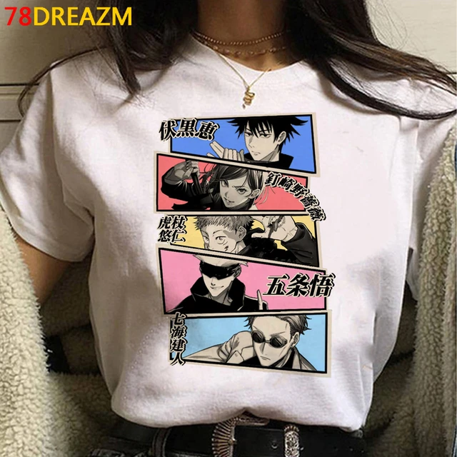 New Japanese Anime Jujutsu Kaisen T Shirt Men Kawaii Cartoon Gojo