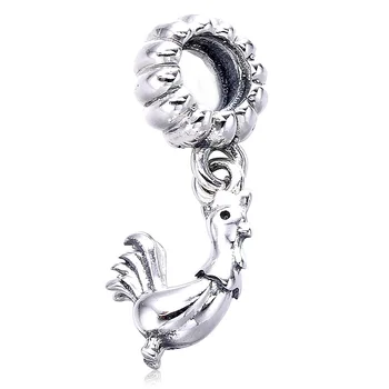 

New 925 Sterling Silver Bead Charm Vintage Cute Chinese Zodiac Rooster Pendant Beads Fit Pandora Bracelet Diy Jewelry