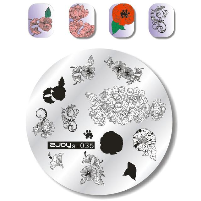 Round Nail Stamping Plates Butterfly/Constellation/Leaf/Bird Stainless Steel Image Stencils Printing Nails Decor 5.5cm Tool
