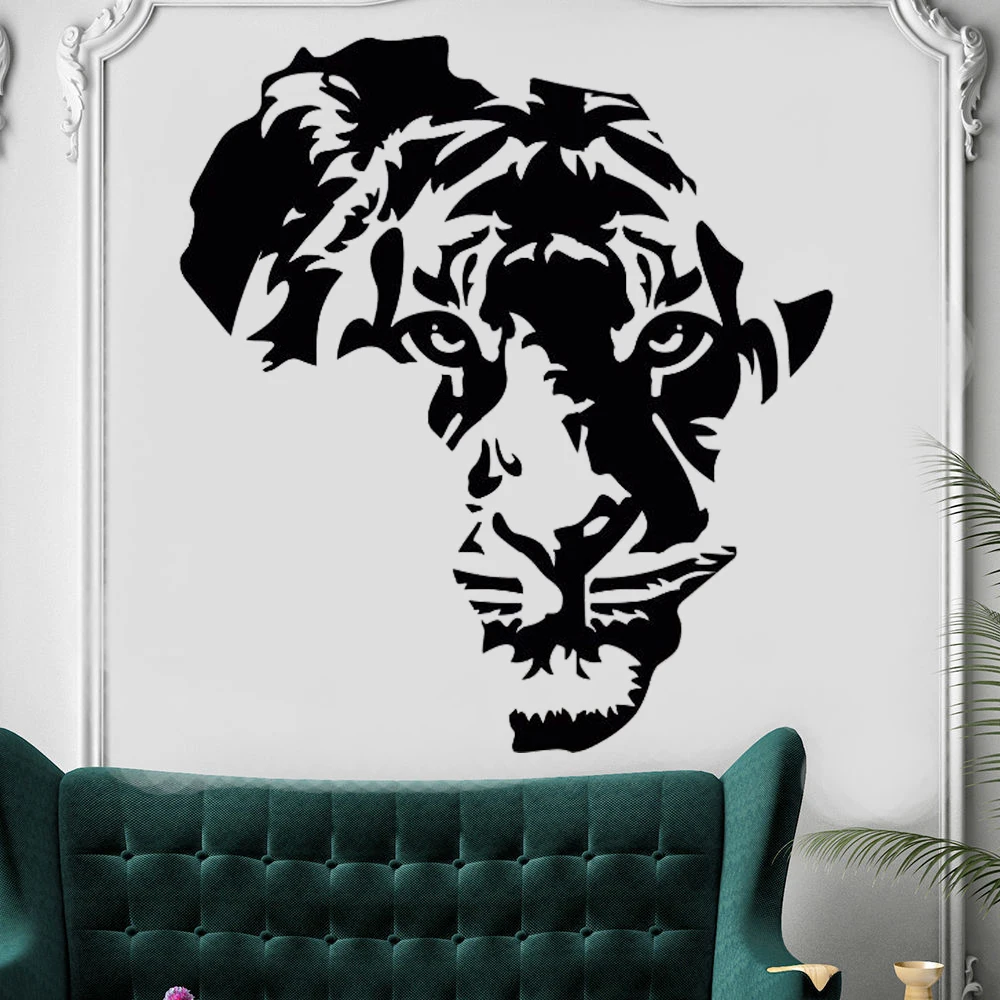 

Creative Tiger Africa Map Vinyl Wall Decals Mural Vinyl Animal Home Decor Bedroom Art Mural Removable Stickers Decoration DW6582