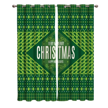 

Abstract Geometric Patterns With Christmas Themes Blackout Window Curtains Living Room Curtain Kitchen Blackout Curtains