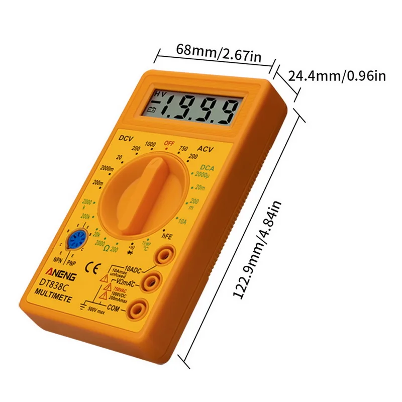 LCD Digital Multimeter DT830G/DT830X/DT830C Handheld AC/DC Tester Voltage Current Ohmmeter Meters Tester Tools