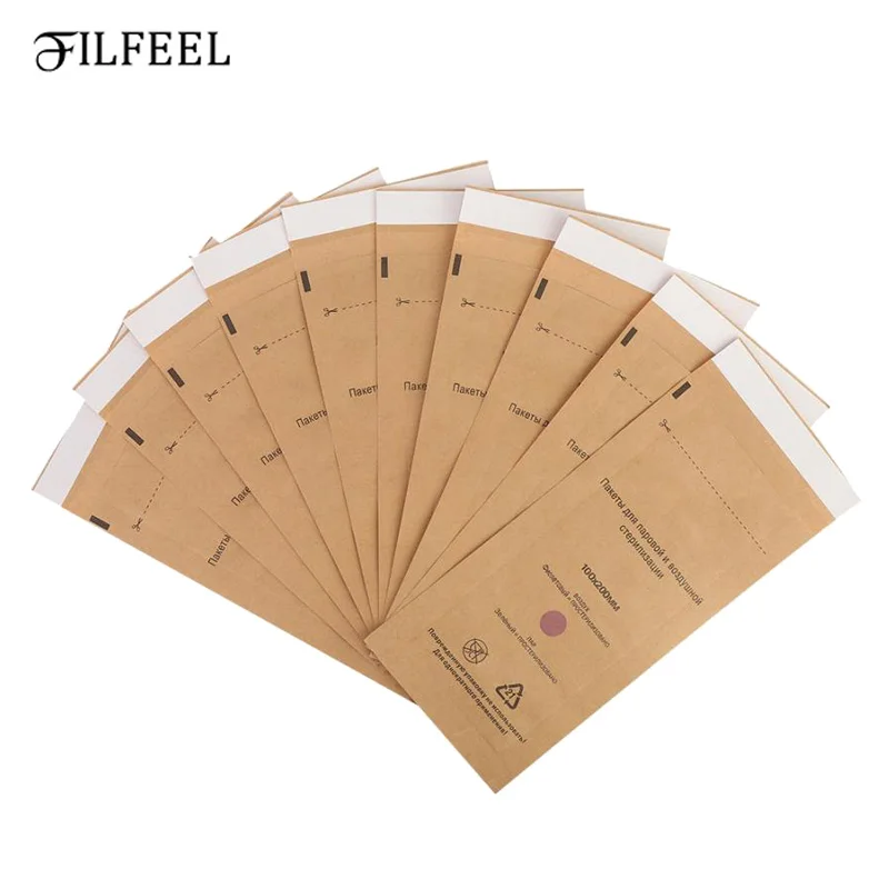 

10Pcs Disposable Sterilization Cosmetics Nail Tools Bag Disinfection Cosmetics Machine Nail Accessories Sterilization Bag Sets
