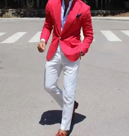 Red coat with white shirt Clearance