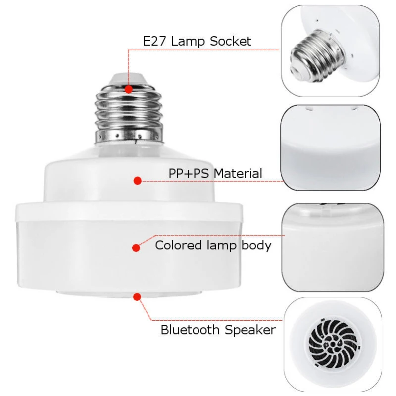 Светодиодная музыкальная лампа беспроводная домашняя Громкая Колонка RGB Bluetooth 4,0 E27 Бар аудио KTV умная лампа